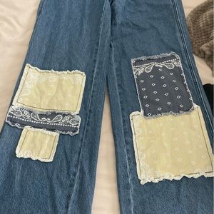 pacSun baggy, wide leg, patchwork jeans